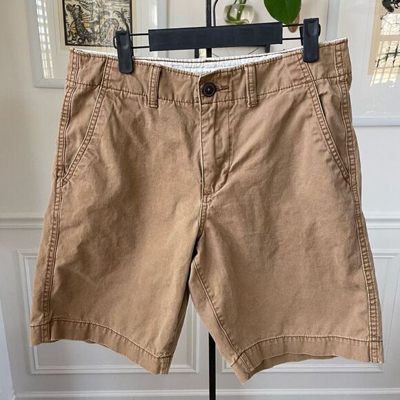 American Eagle Khaki Tan Flat Front Shorts 30 x 9.25” - Picture 1 of 8